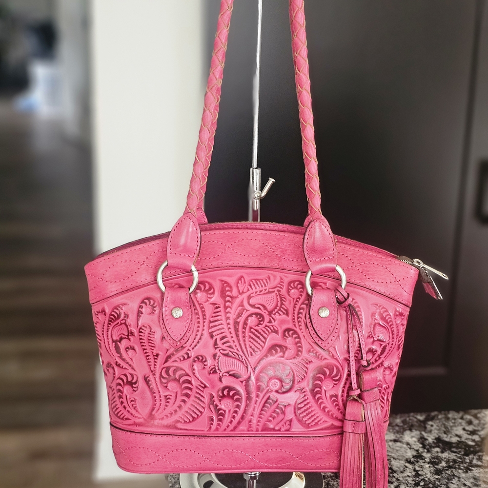 Patricia Nash Elegant Pink Embossed Handbag
